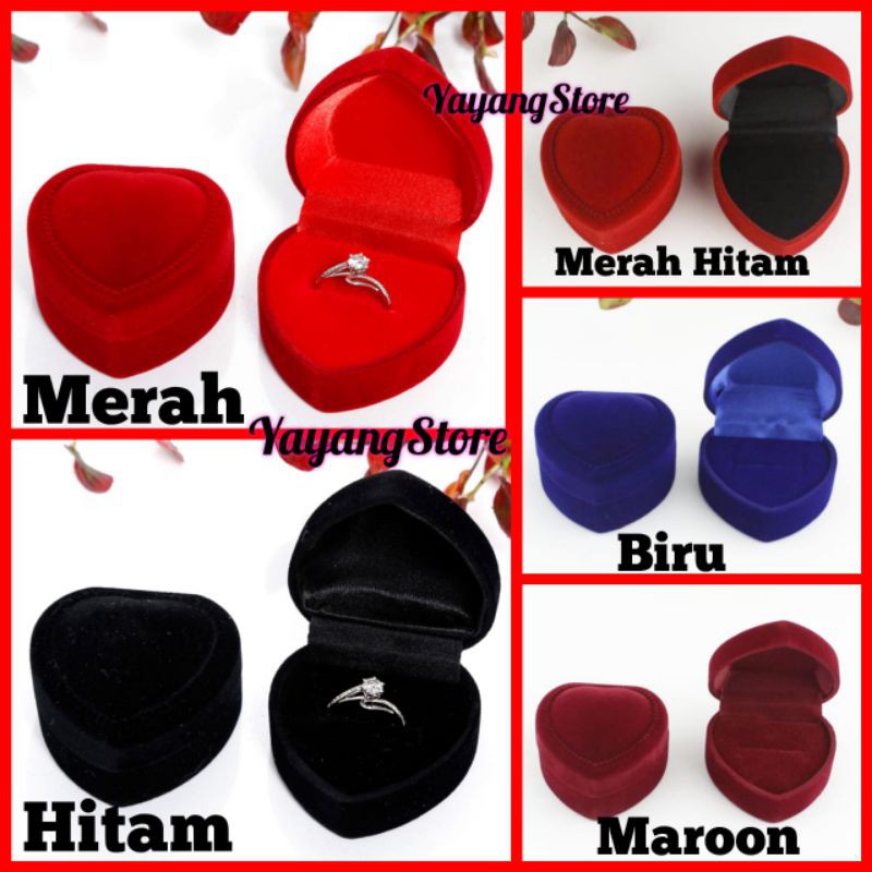 Kotak Tempat Cincin Lamaran Tunangan Pernikahan Kawin Box Velvet Box cincin