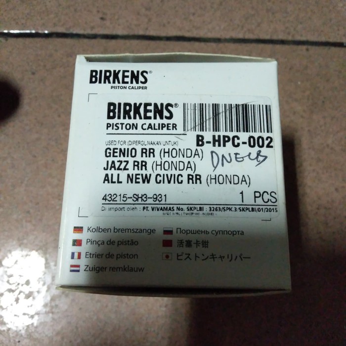 piston caliper / piston kaliper / piston caliper belakang honda jazz / caliper belakang honda jazz