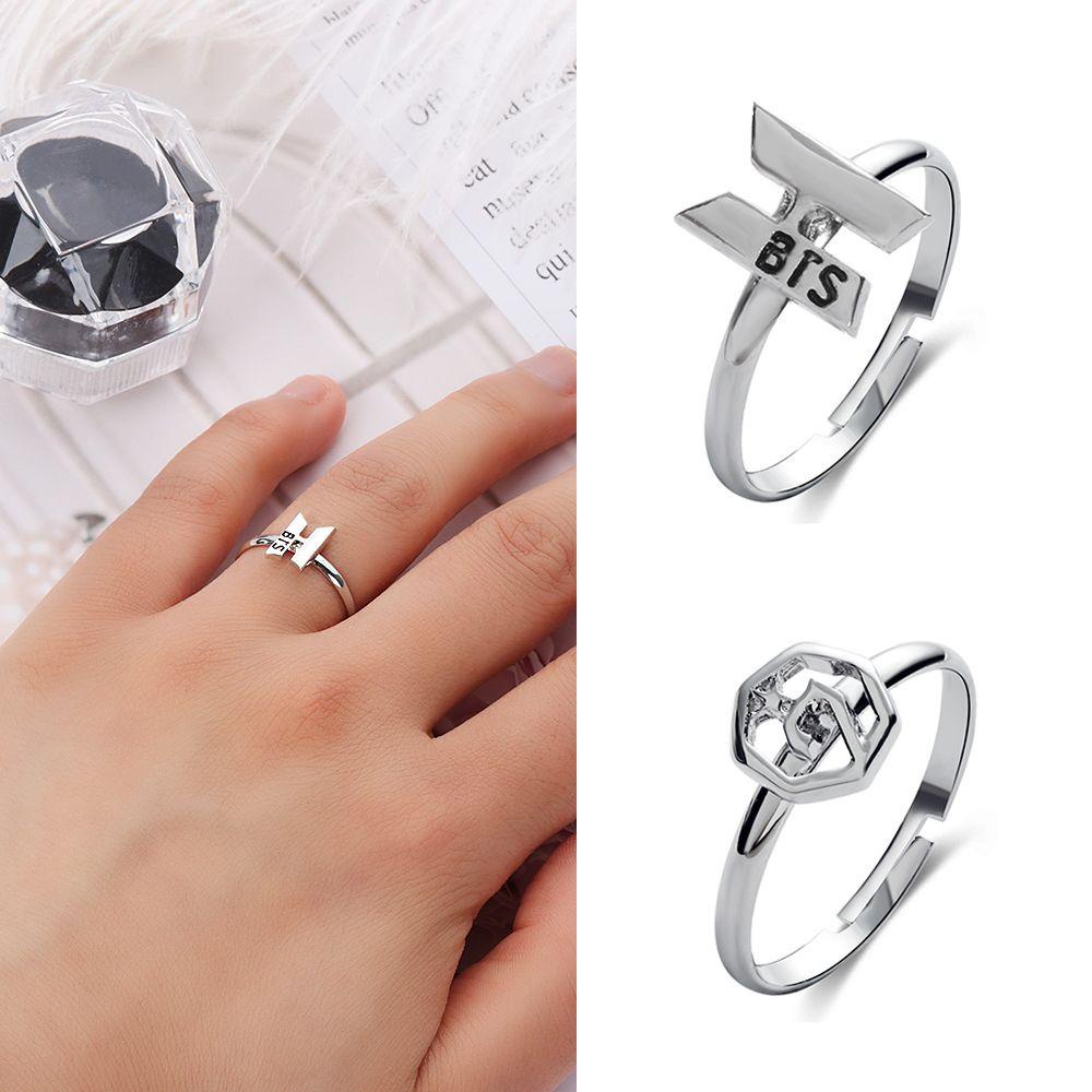 Cincin Jari Adjustable Desain Bunga BTS Untuk Wanita