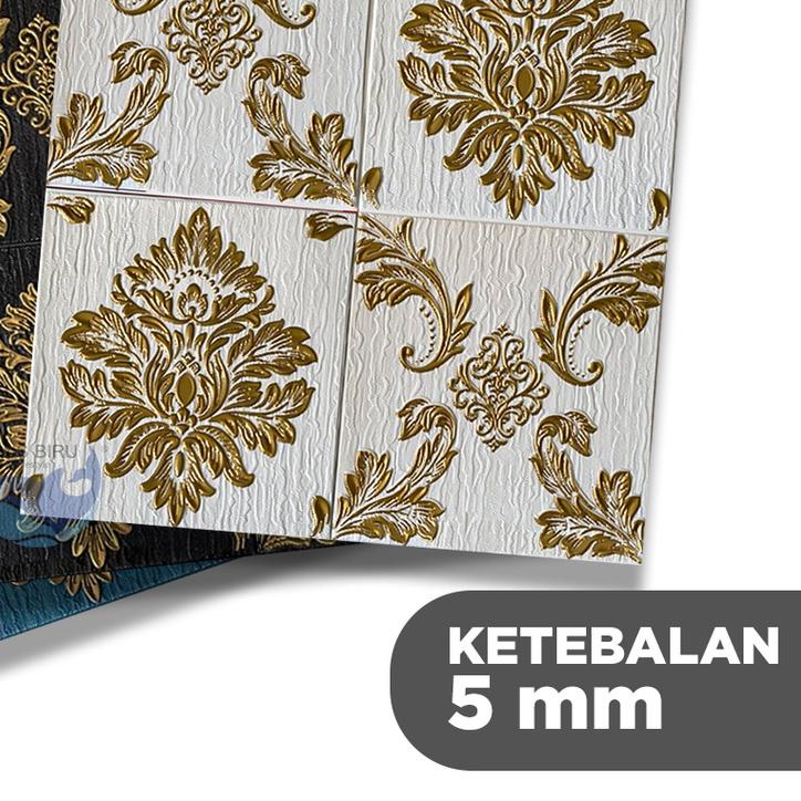 ۞ Paus Biru - Wallpaper 3D FOAM / Wallpaper Dinding 3D Motif Foam Batik Bunga More High Quality / Wallfoam 3D 5mm ☚