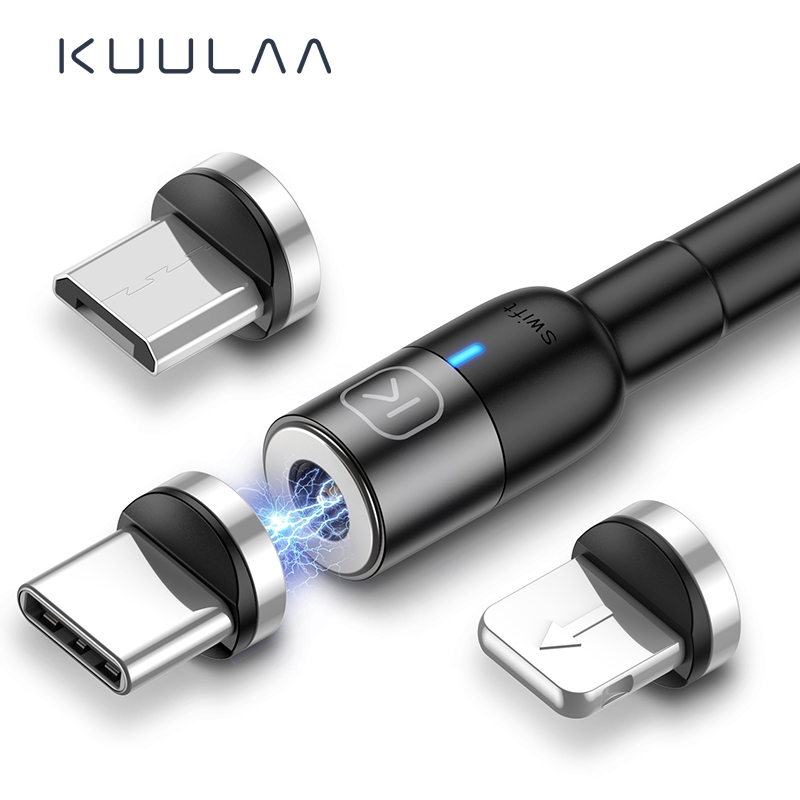 

KUULAA Kabel Data / Charger Magnetik Micro USB Fast Charging untuk iPhone / Xiaomi / Samsung Android