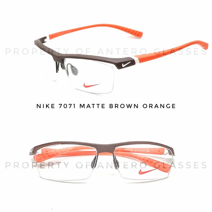 frame kacamata pria wanita sporty nike 7071 half frame grade original - FRAME ONLY