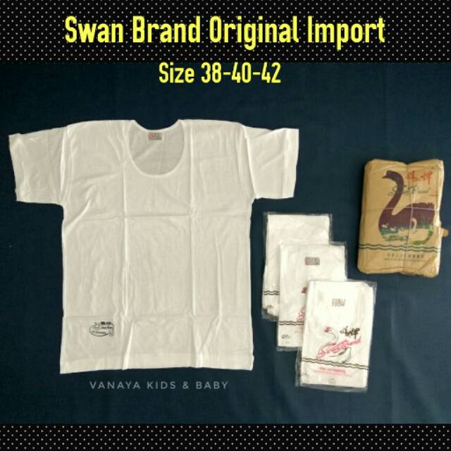  Kaos  Oblong Dewasa Swan  Brand  Original Import Size 38 40 