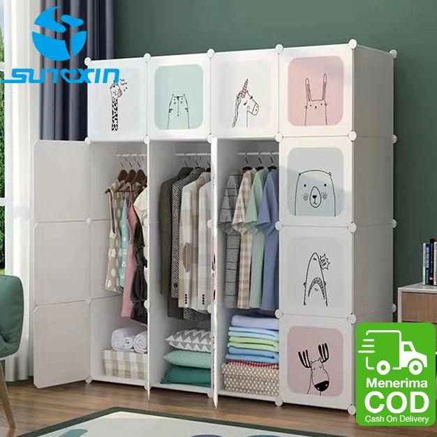 Sunxin - Lemari Plastik Pakaian Diy / Wardrobe / Rak Baju Animal Character ., ,.