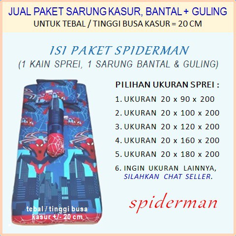Kain Sprei Uk 20 Isi 1 Kain Sprei 1 Sarung Bantal 1 Sarung Guling Tebal Busa Kasur 20 Cm Shopee Indonesia