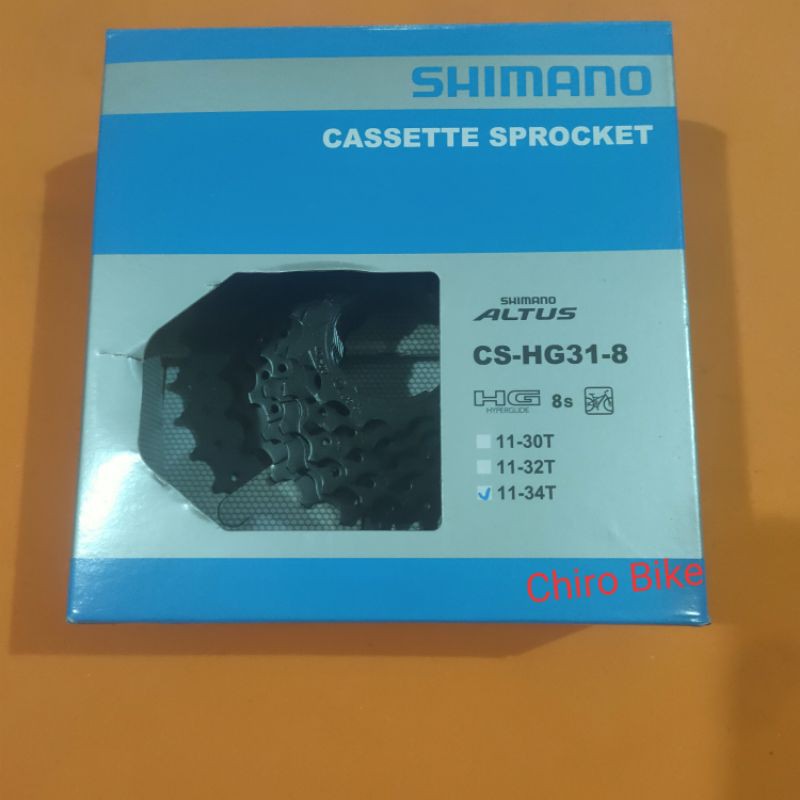 cassette sproket 8 speed shimano altus HG31 megarange 11 - 34T sprocket 8 speed