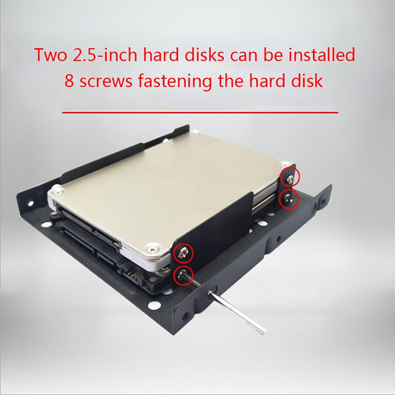 {LUCKID}Desktop 2.5 To 3.5 Hard Drive Dual Desktop SSD Mounting Bracket Internal Adapter