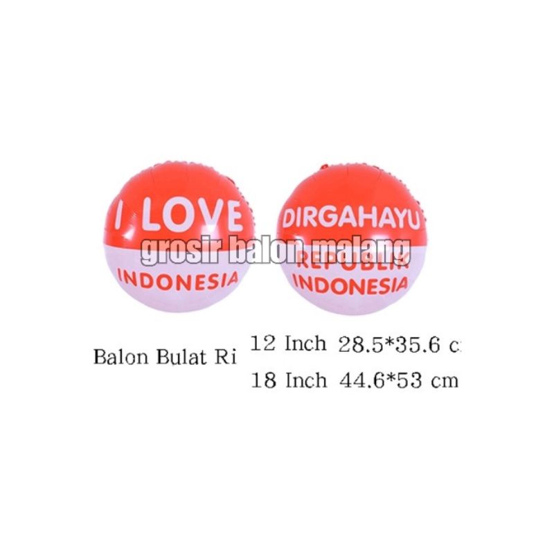 Balon bulat dirgahayu/kemerdekaan/17agustus/merah putih HUT RI