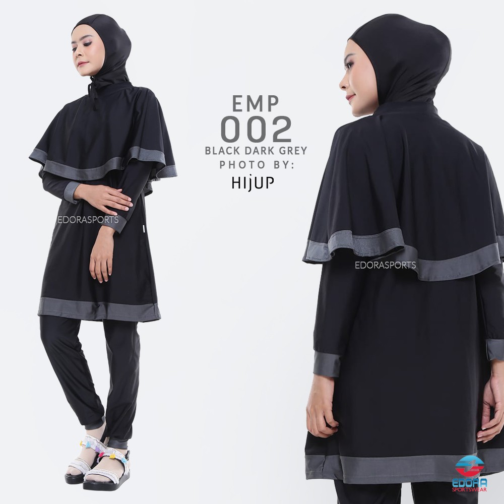 Baju Renang Wanita Muslimah Hijab Syari Dewasa Jumbo Premium EMP EDORA