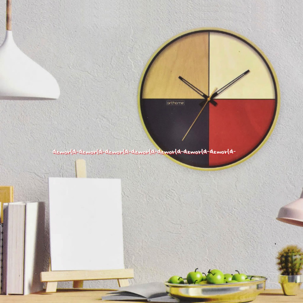 Arthome Wall Clock Multi Color Colorfull 35cm Jam Dinding Bulat Art Home 4warna