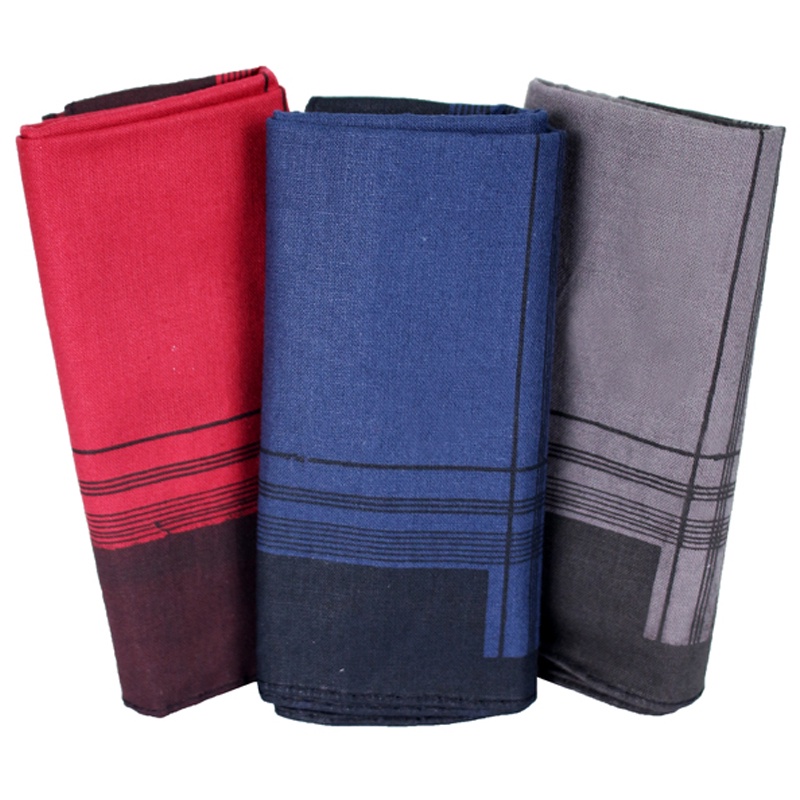 Sapu Tangan Pria Katun Isi 3 pcs Katun Multi Color - Byk Pilihan Warna SPT (COMB)