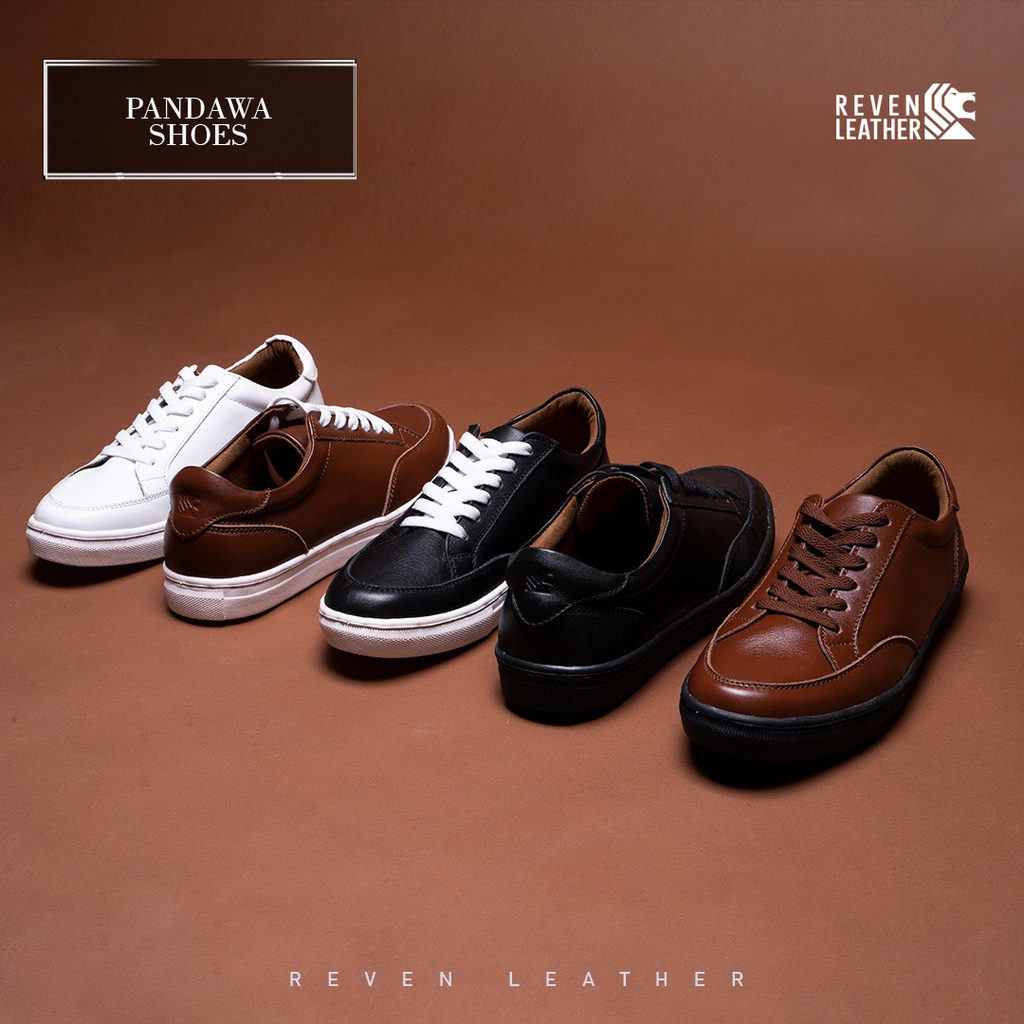 Sepatu Pria Sneaker Tali Casual Fashion Sneakers Kerja Polos Pria Cowok Kulit Sapi Asli Original NEW Sepatu Pandawa