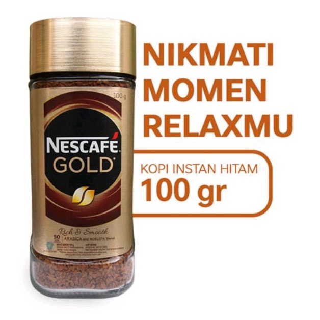 

NESCAFE GOLD Rich & Smooth Kopi Instan Kopi Hitam 100gr Jar