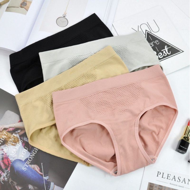 Celana Dalam Wanita Menstruasi Seamless Underware CD 3D Bahan Lembut Sutra