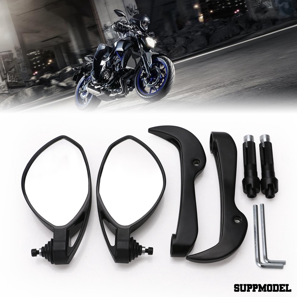 SPM Side Mirror Easy Installation Compact 22mm Motorcycle Rear View Mirror for Yamaha MT07 R3 R25