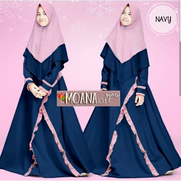 MOANA SYARI KIDS 9-12 Tahun BALOTELI Dapat GAMIS + HIJAB Gamis Anak Perempuan Gamis Anak Murah 2021