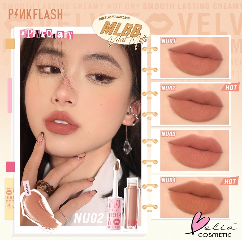 ❤ BELIA ❤ PINKFLASH Silky Velvet Lip Cream | Lipcream | Lipstick | PinkDiary Pink Flash | BPOM PF-L04