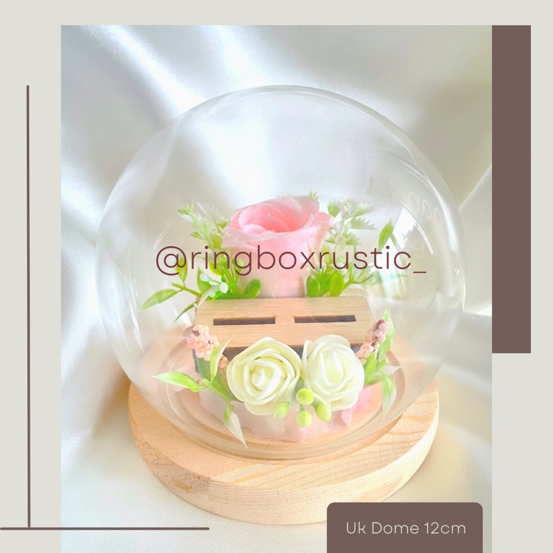 Glass Dome Ring Bearer Kotak Cincin Include Hiasan Free Nama