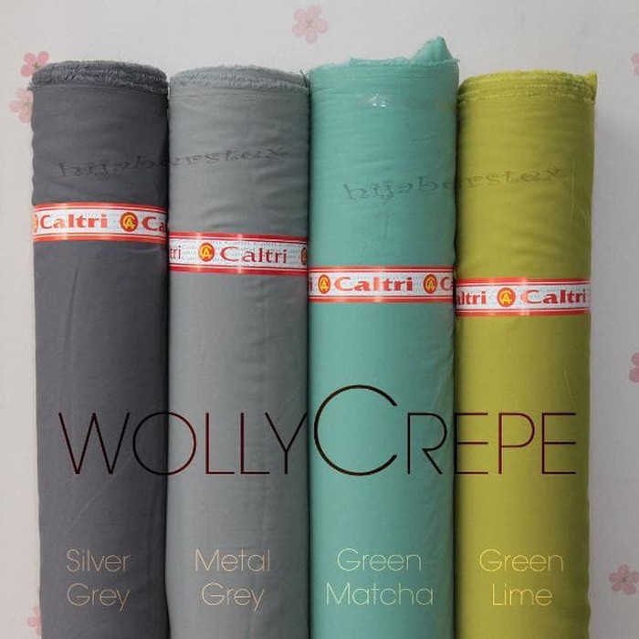 Kain Wollycrepe 1 Roll 60 Yard Wolycrepe Wolicrepe Wolicrep Caltri - Bahan Murah Gamis Hijab