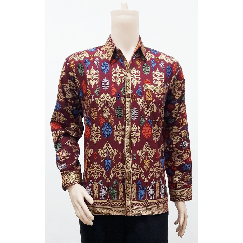 BATIK SARIMBIT COUPLE KELUARGA AYAH IBU ANAK SERAGAM COPLE ROK N BLUS SANTIKA PRODO PENDEK MAROON