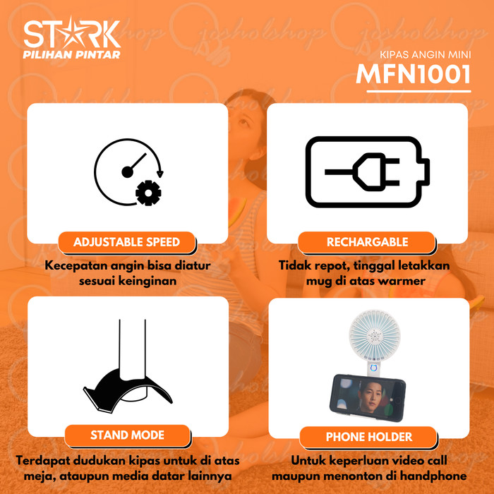 Stark Mini Fan Portable / Kipas Angin Portable MFN1001