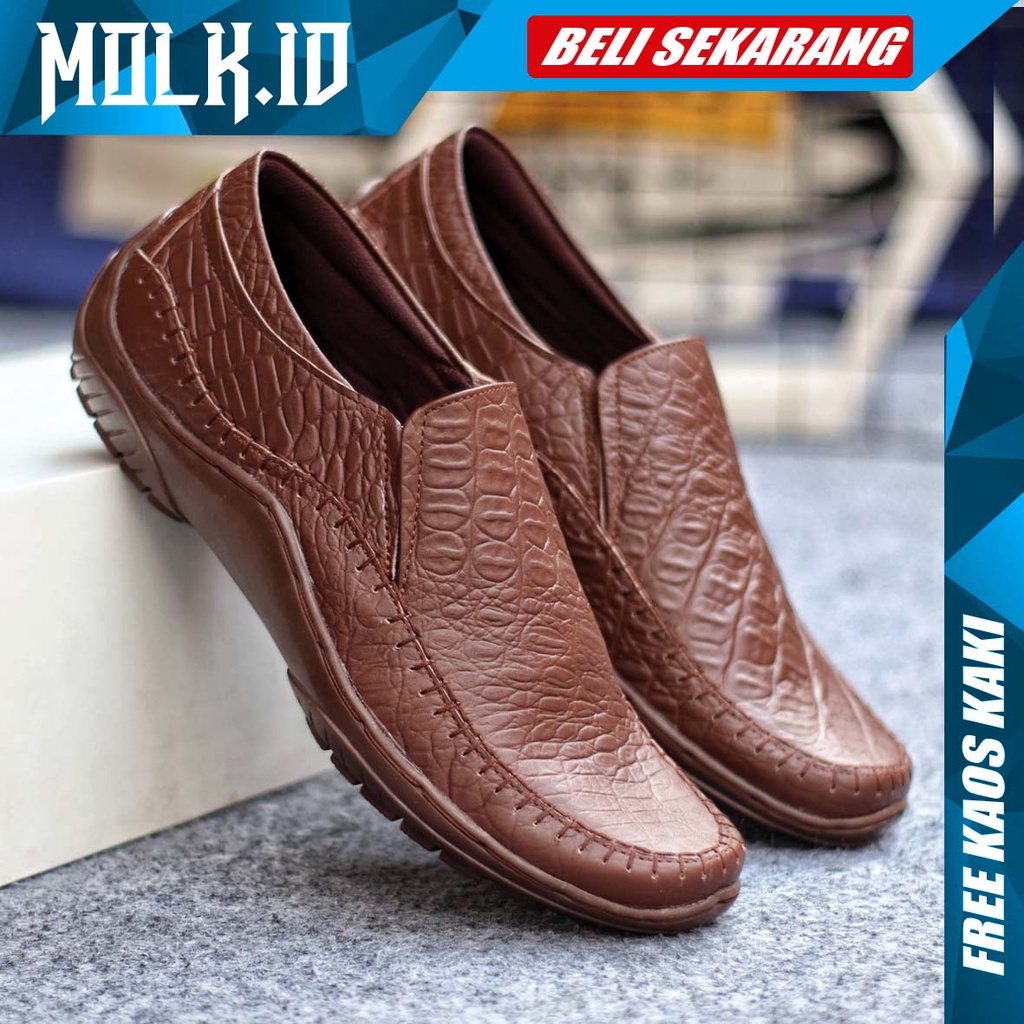 MOLK|Sepatu Formal Casual Pria Slip On Kulit Asli CVNY Original Handmade Sepatu Pria Kantor