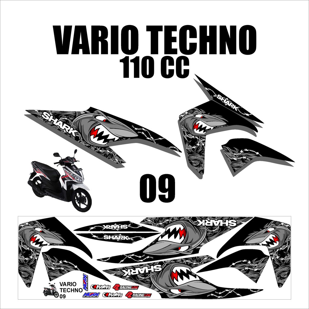Stiker Striping Lis Variasi Lis Vario 110 Semifull Termurah Desain DS TEC - 9