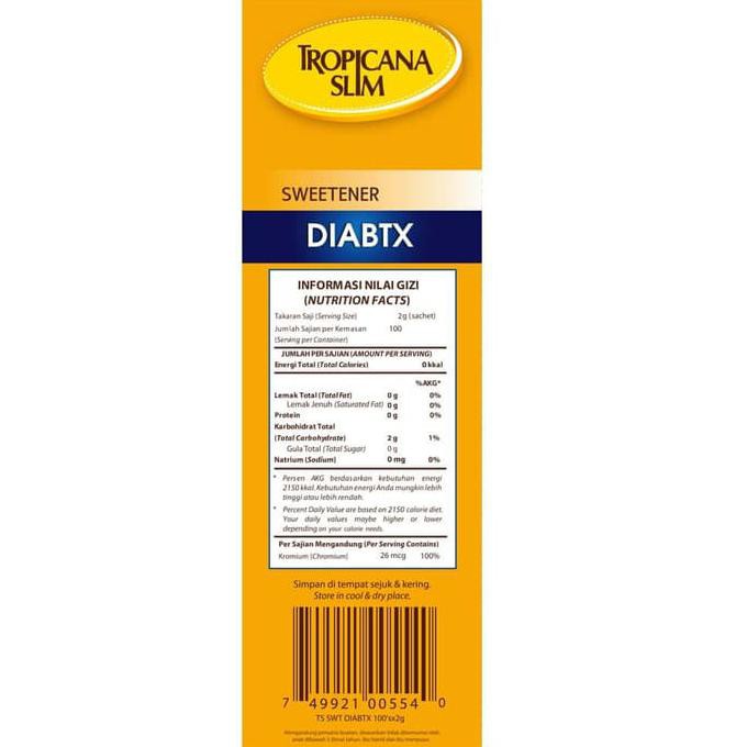 

Poa0Mm8 Tropicana Slim Sweetener Diabtx (100 Sachet)