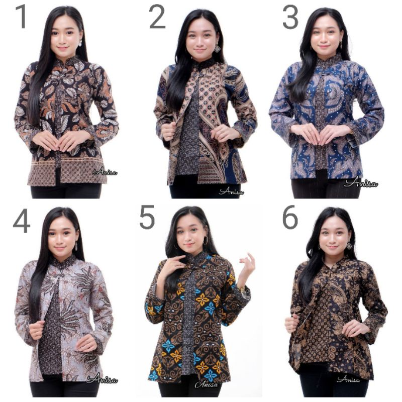 BAJU BATIK WANITA MODERN MONALISA GENES M,L,XL asli PEKALONGAN