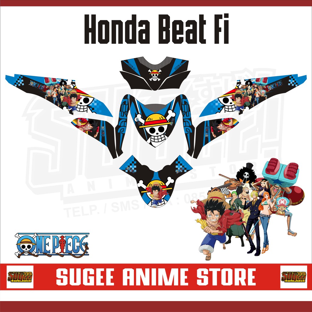 Sticker Anime Decal Motor Honda Beat Fi One Piece Shopee Indonesia