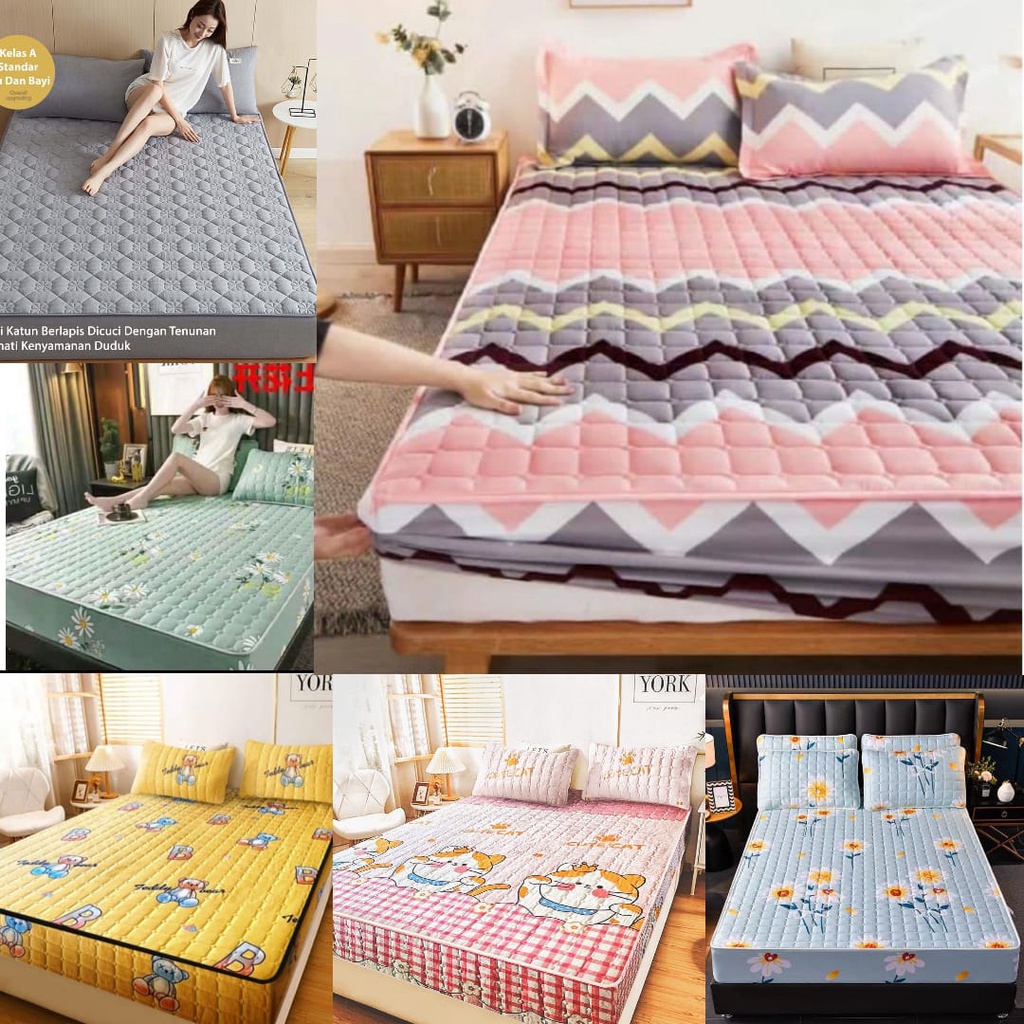 Sprei Sultan Waterproof anti ompol anti tahan air size 200x200 90x200 tipe 1 2 3 Seprei Adem full Karet sprei viral tiktok