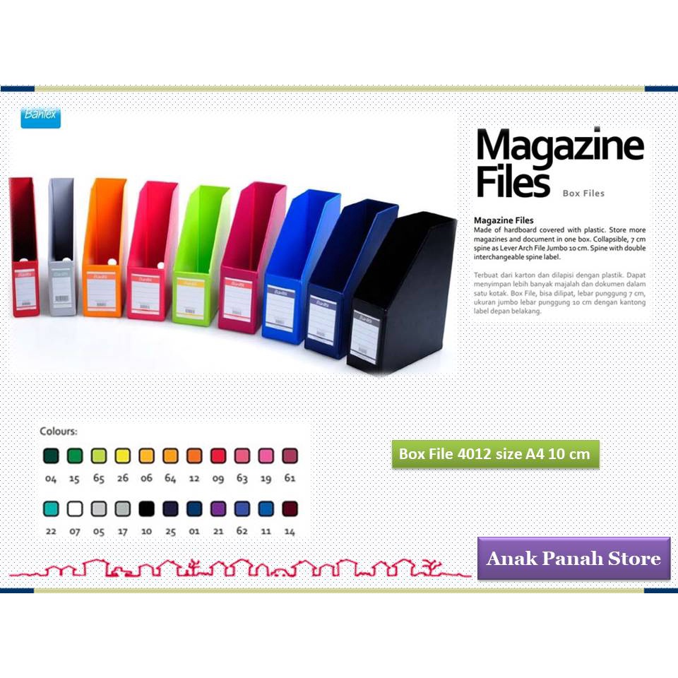 

Box File Plastik Ukuran A4 Merk Bantex 4012