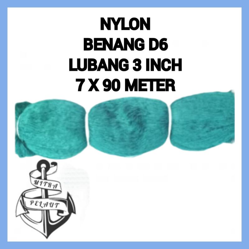 JARING IKAN NILON D6 3 INCH 100MD X 100YDD