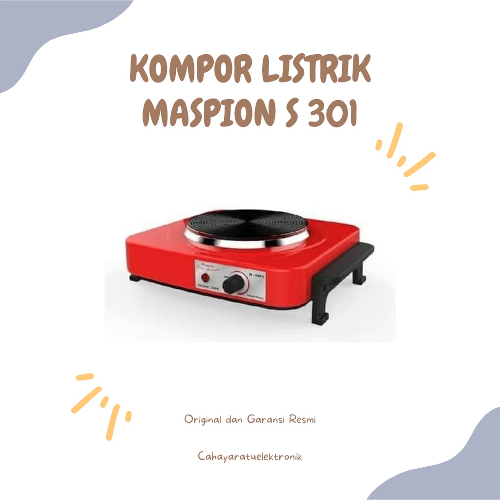 KOMPOR LISTRIK MASPION S-301 KOMPOR PORTABLE 1 TUNGKU MASPION S 301