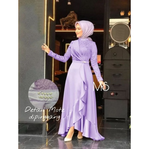 Gamis Bridesmaid / Gamis Brokat / Dress Bridesmaid / Gamis Kondangan / Gamis Broklat / Dress Panjang / Dress Kondangan / Dress Brukat / Kyra Dress