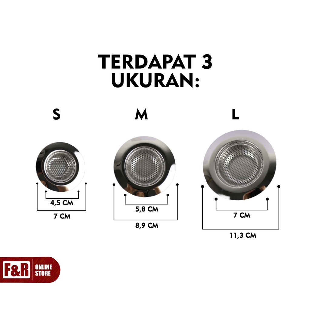 Saringan Wastafel Cuci Piring Stainless Steel Sink Strainer Filter Air Saringan Afur Bak Cuci Gelas