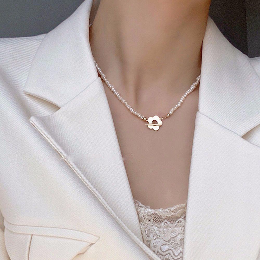 Mxbeauty Gaya Korea Kalung Elegan Geometris French Beads Gelang Retro Sederhana Perempuan Sweater Rantai
