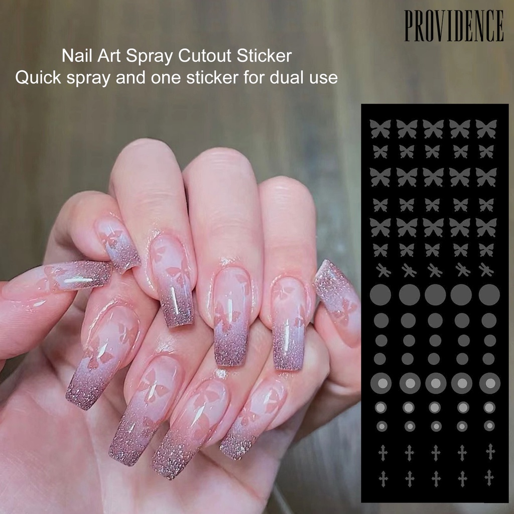 Providence Stiker Stensil Stempel Kuku Motif Hati / Bintang Untuk Nail Art DIY