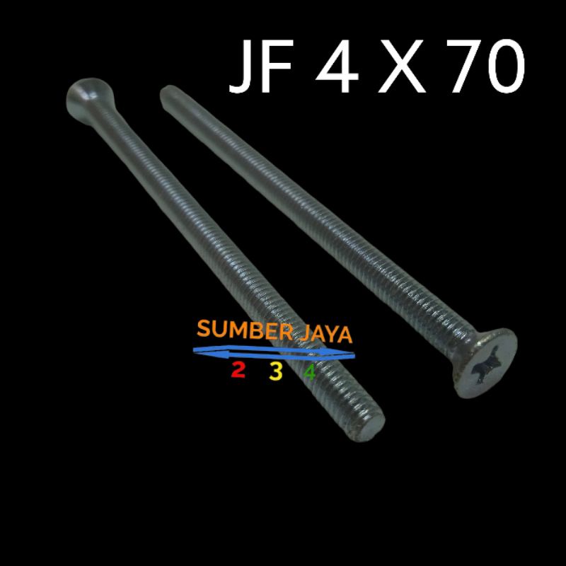 BAUT SEKRUP JF 4 X 70 / BAUT SEKRUP JF M4 ISI 50 PCS TERMURAH