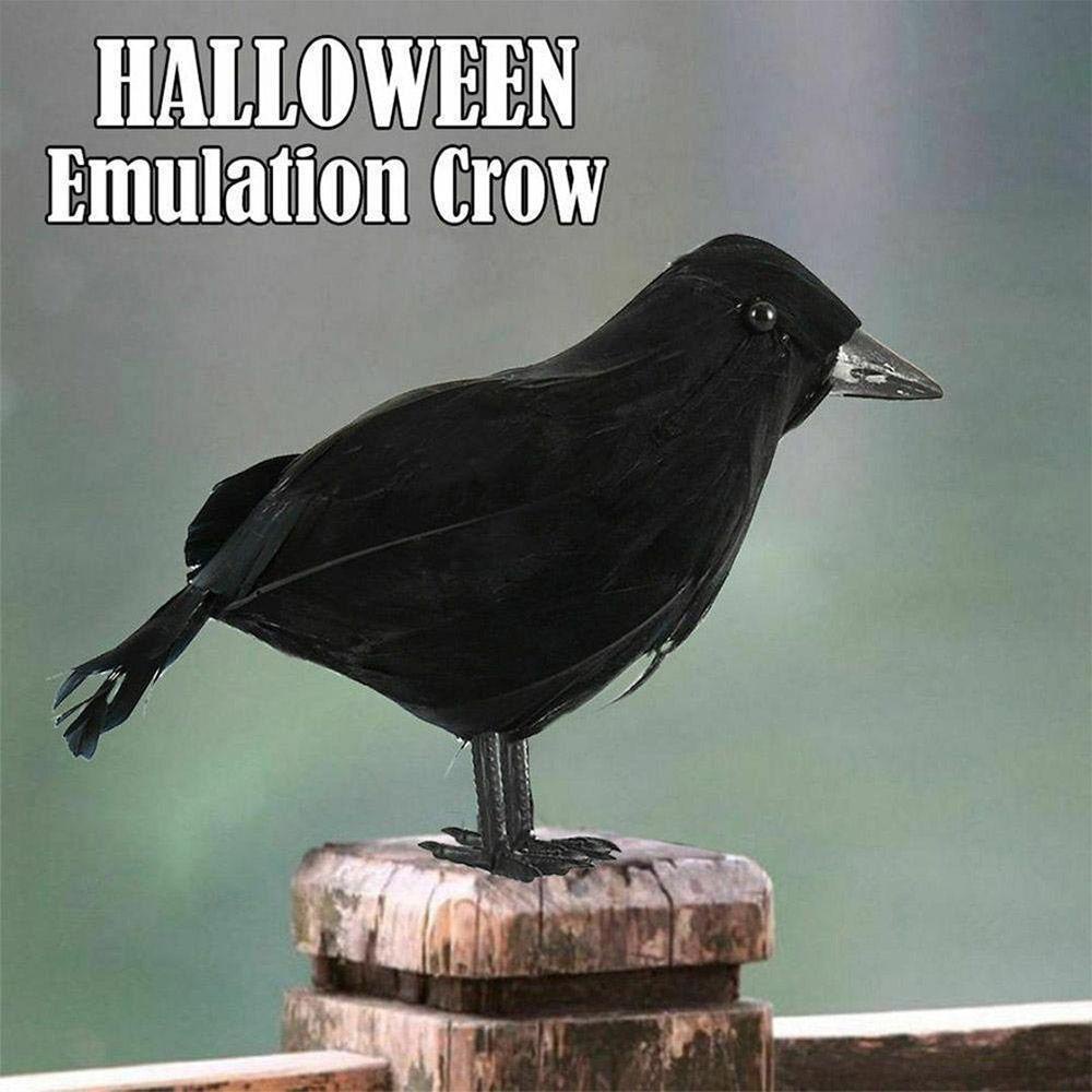 Preva Properti Hias Hewan Simulasi Halloween Burung Gagak Hitam