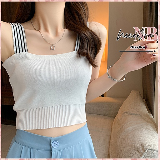 Nicebra Tank Top Wanita Square Neck Tank Top Import Style Korea 4052