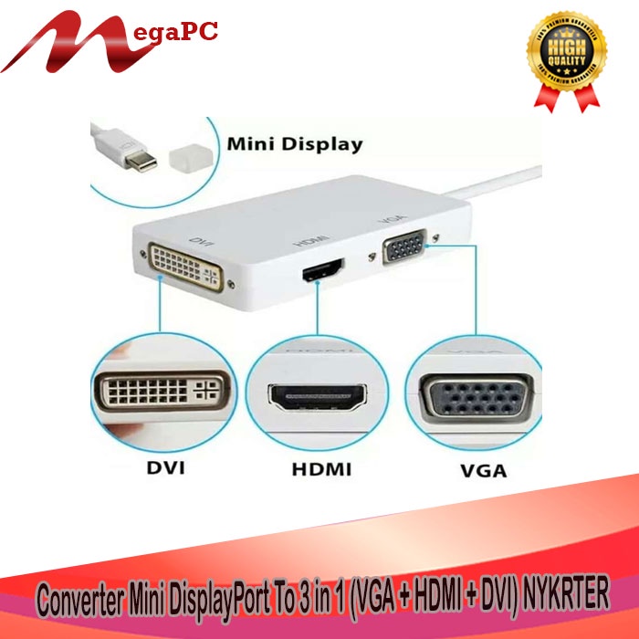 Converter Mini DisplayPort To 3 in 1 (VGA + HDMI + DVI) NYK