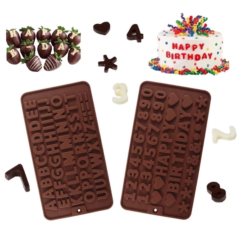 Alphabet Silikon Bentuk Huruf Epoxy abc angka number cetakan Cetakan 3D DIY silicone chocolate mold silikon coklat  cetakan fondant alat dekorasi clay sabun chef