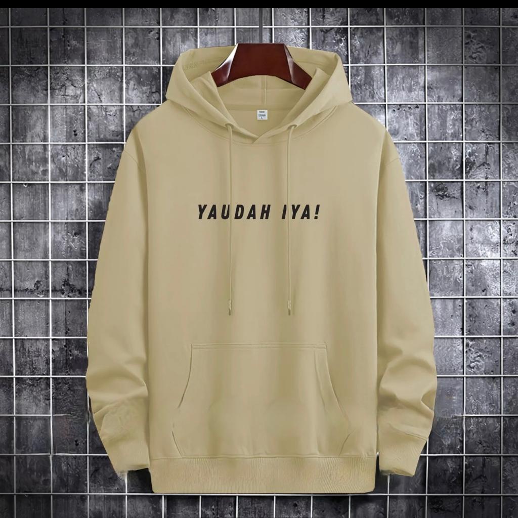 PAKAIAN PRIA / SWEATER HOODIE TULISAN YAUDAH IYA / HOODIE MURAH / HOODIE PRIA DAN WANITA / UNISEX TERLARIS