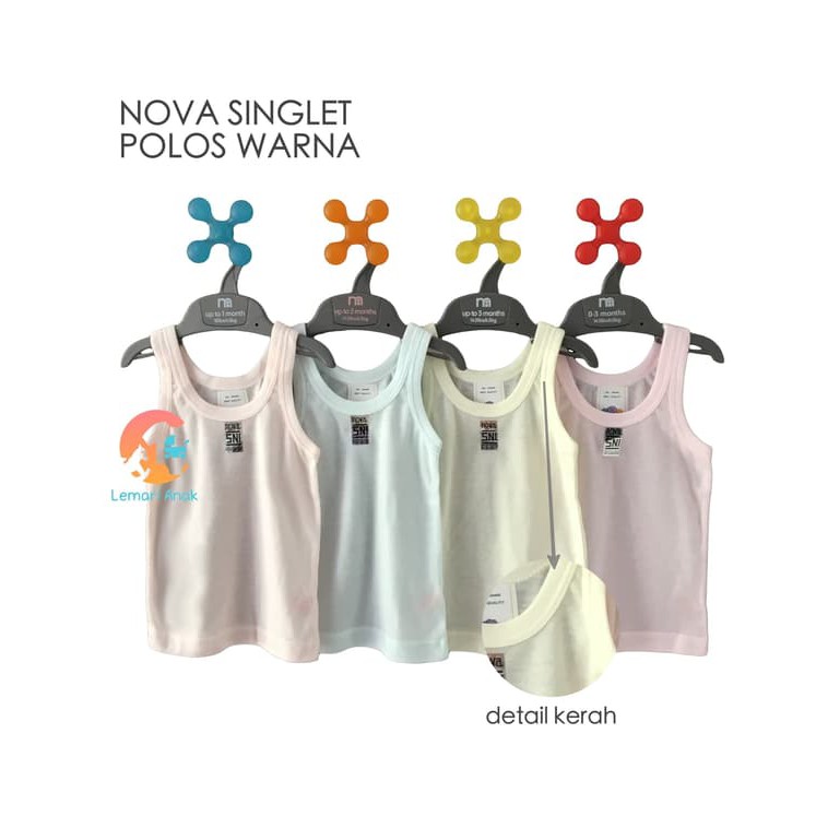 PROMO BAJU ANAK NOVA 3-Piece Singlet Bayi - Kaos Dalam Bayi 0-6 Bulan