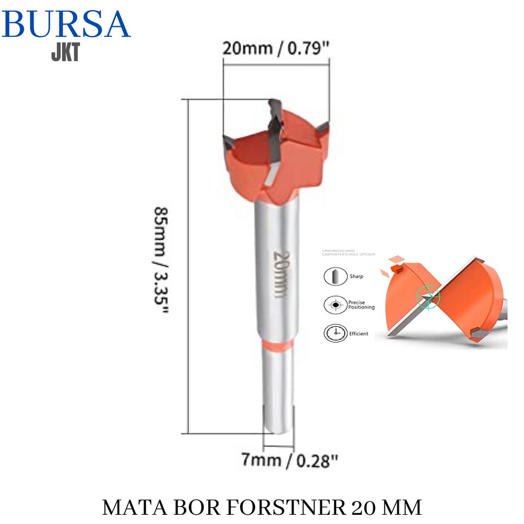 MATA BOR KAYU ENGSEL SENDOK MERAH FORSTNER BIT HOLE SAW 16 - 60 MM