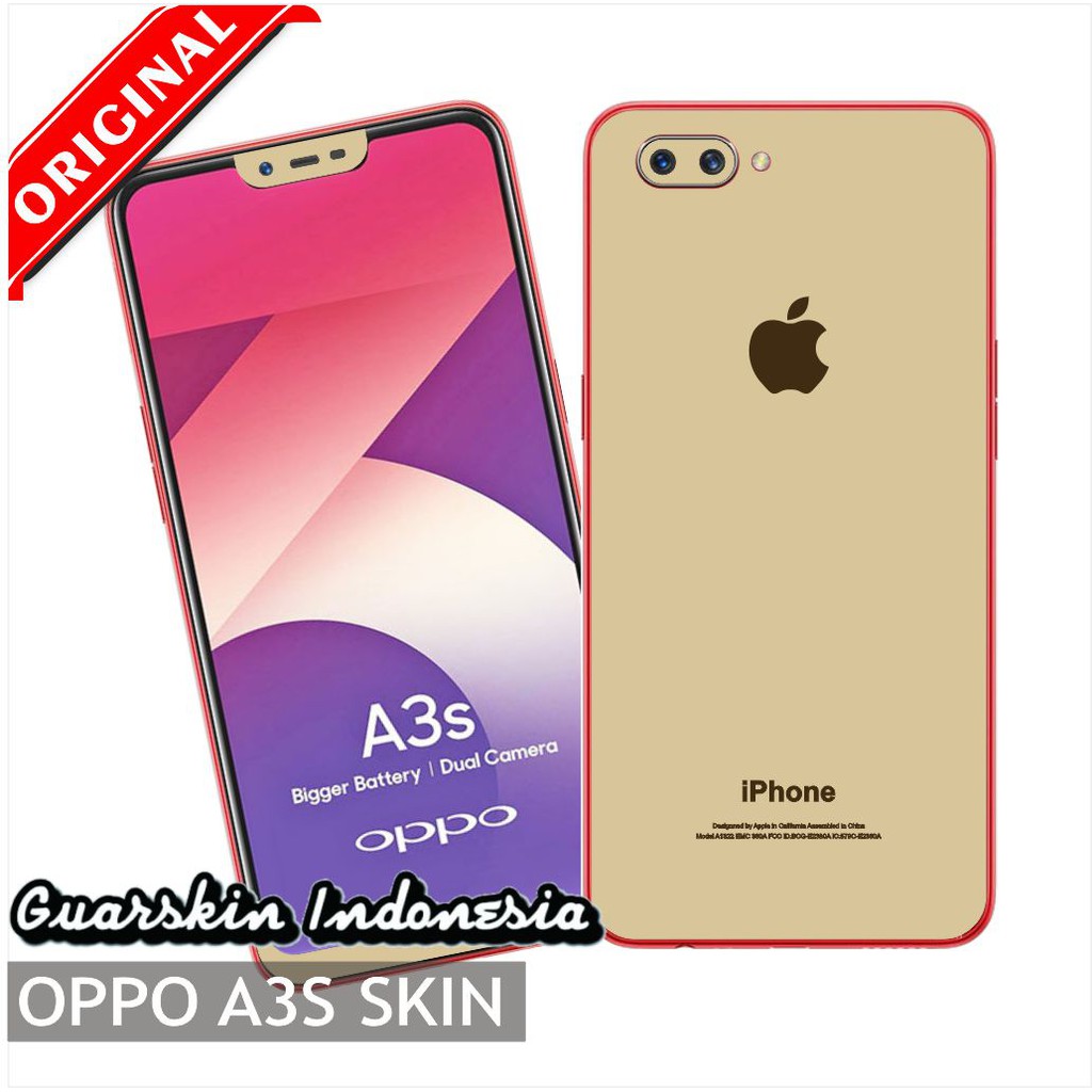 Oppo A3S Premium Skin Garskin for Case iPhone - Gold