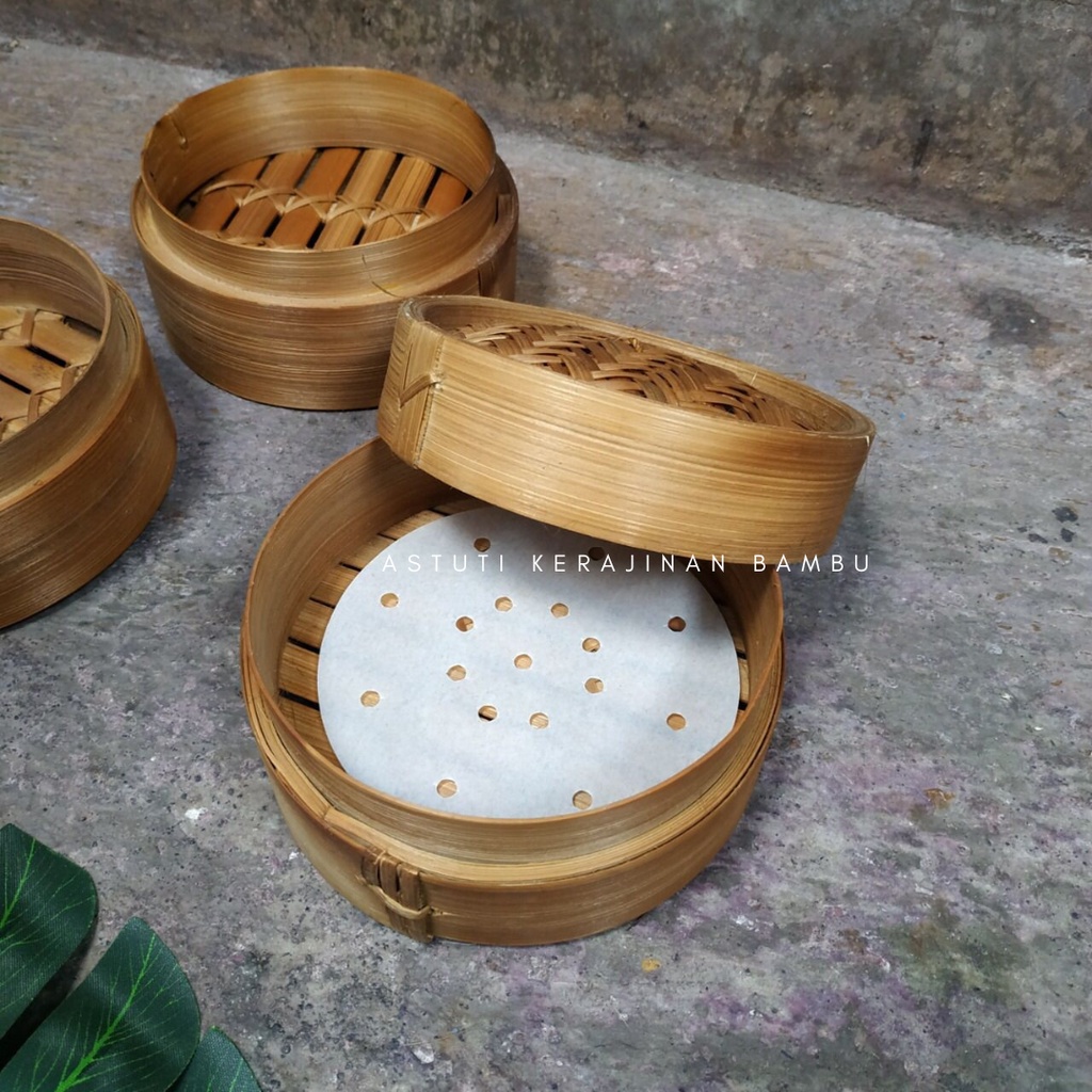 Dimsum Klakat Bambu d 18 cm 1 susun (1 bawahan 1 tutup)/Steamer Bambu/Kukusan Bambu/Kukusan Siomay