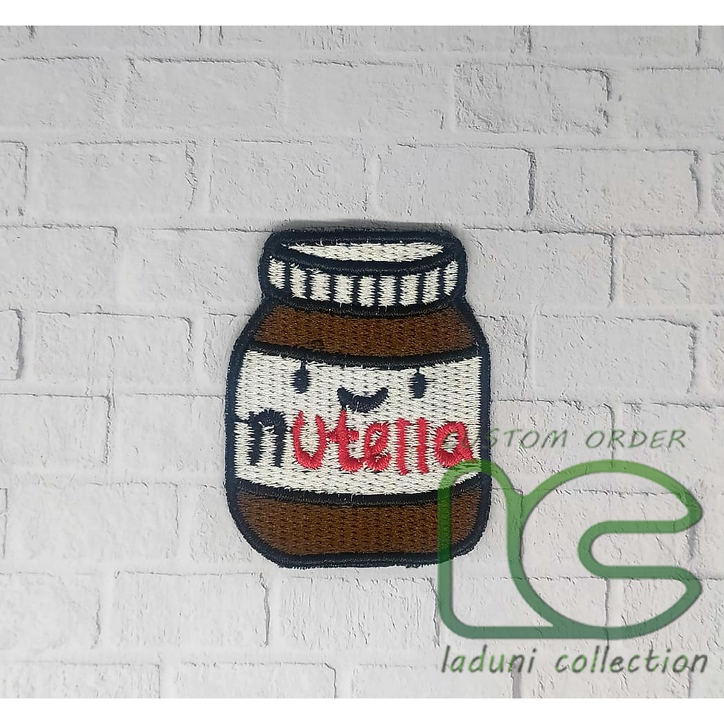 Patch Bordir Nutella /patch murah lucu /patch lucu