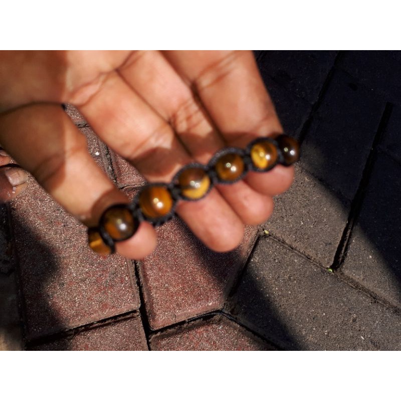gelang batu asli  7 mata harimau nempel magnet